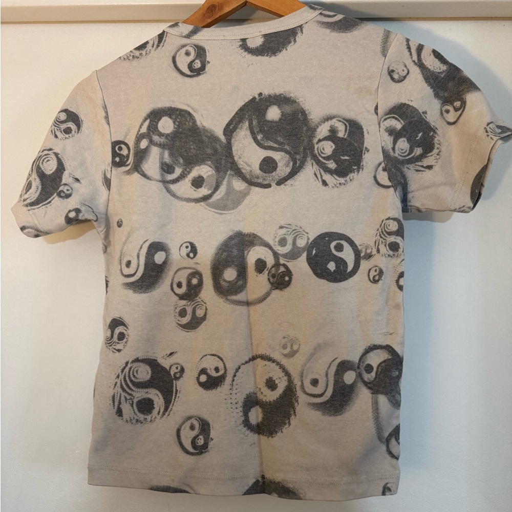 Anthropologie Neutral Yin Yang Print Short Sleeve Tee - Picture 4 of 5